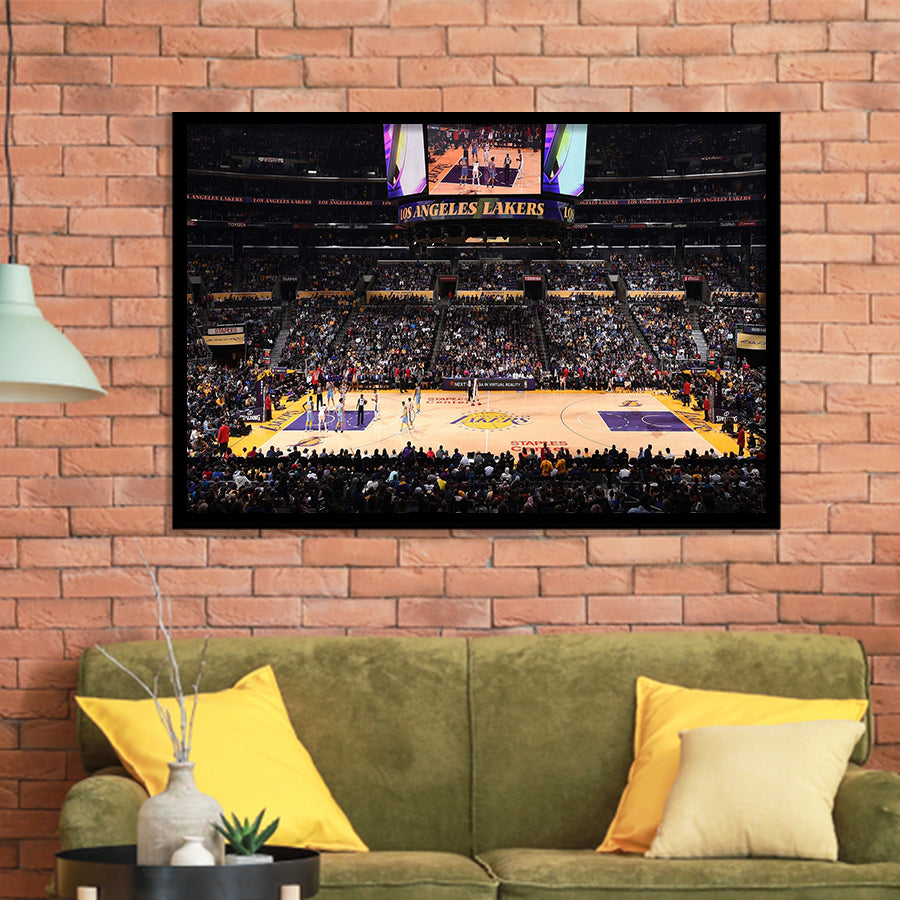Los Angeles Lakers, Stadium Canvas, Sport Art, Gift for him, Framed Art Prints Wall Art Decor, Framed Picture