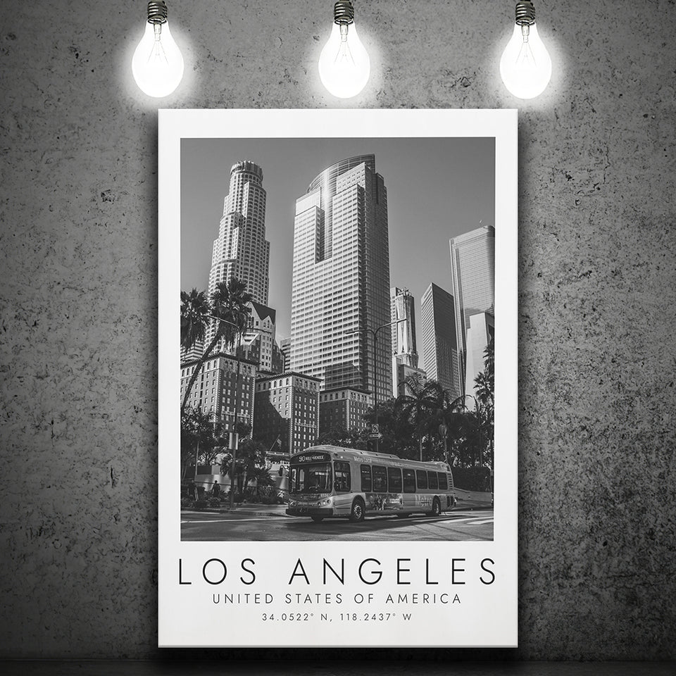 Los Angeles Usa Black And White Art Canvas Prints Wall Art Home Decor