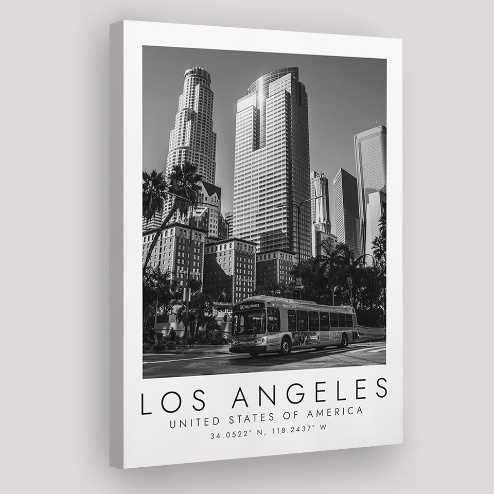 Los Angeles Usa Black And White Art Canvas Prints Wall Art Home Decor
