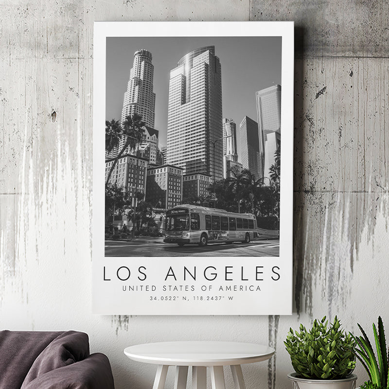 Los Angeles Usa Black And White Art Canvas Prints Wall Art Home Decor