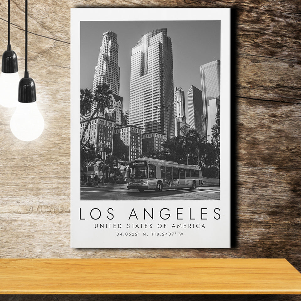 Los Angeles Usa Black And White Art Canvas Prints Wall Art Home Decor