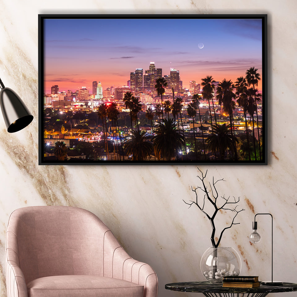 Los Angeles Wall Art Framed Canvas Prints Wall Art - Painting Prints, Wall Decor, Floating Frame