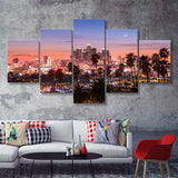 Los Angeles Wall Art 5 Piece Canvas Prints Wall Art - Painting Prints, Wall Decor,Multi Panel