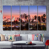 Los Angeles Wall Art 5 Piece Canvas Prints Wall Art - Painting Prints, Wall Decor,Multi Panels