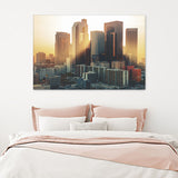 Los Angeles Downtown Skyline At Sunset Vaitamin Canvas Wall Art - Canvas Prints, Prints for Sale, Canvas Painting, Canvas On Sale