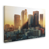 Los Angeles Downtown Skyline At Sunset Vaitamin Canvas Wall Art - Canvas Prints, Prints for Sale, Canvas Painting, Canvas On Sale