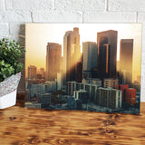 Los Angeles Downtown Skyline At Sunset Vaitamin Canvas Wall Art - Canvas Prints, Prints for Sale, Canvas Painting, Canvas On Sale