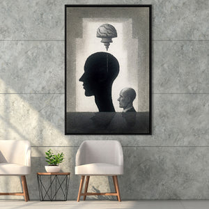 Lost Your Mind Abstract Art Framed Canvas Prints Wall Art, Floating Frame, Large Canvas Home Decor