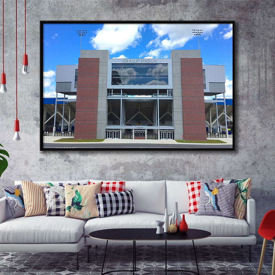 Louisiana Tech Bulldogs Stadium Wall Art Joe Aillet Framed Canvas Prints,Sport Stadium Art Prints, Fan Gift