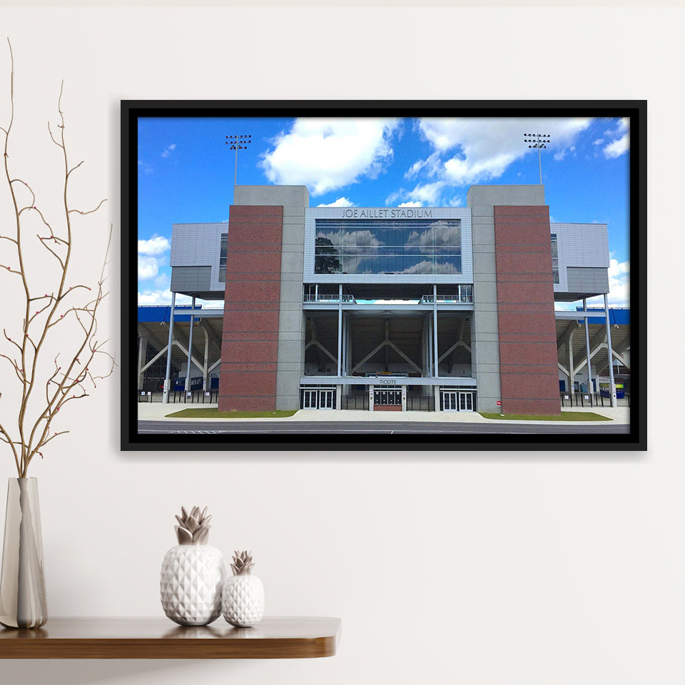 Louisiana Tech Bulldogs Stadium Wall Art Joe Aillet Framed Canvas Prints,Sport Stadium Art Prints, Fan Gift