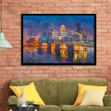 Louisville Kentucky Usa Downtown Skyline On City Art Watercolor Framed Art Prints Wall Art Decor,Framed Picture