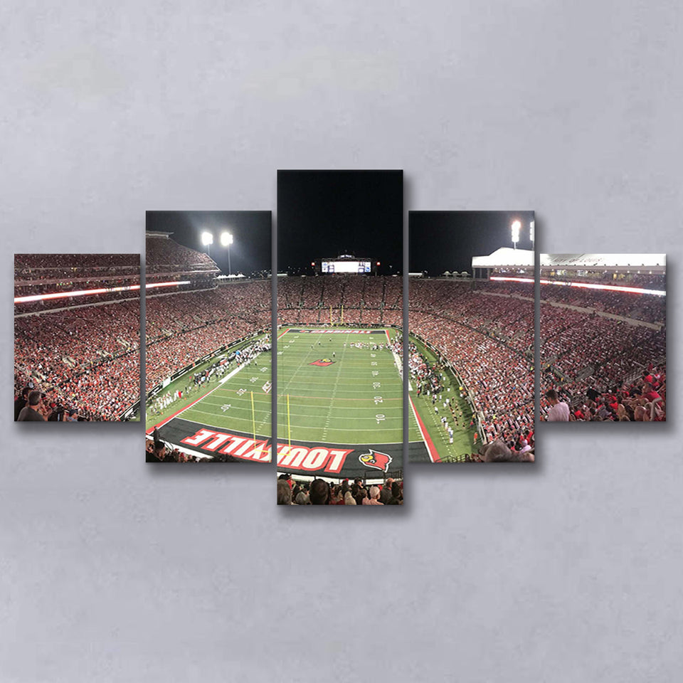 Louisville Cardinals Wall Art Cardinal Stadium Canvas Prints American,Multi Panels,Sport Stadium Art Prints, Fan Gift