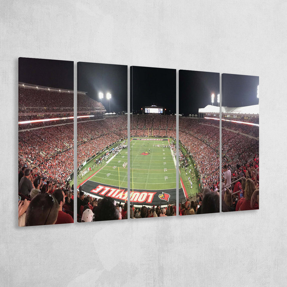 Louisville Cardinals Wall Art Cardinal Stadium Canvas Prints American,Multi Panels B,Sport Stadium Art Prints, Fan Gift