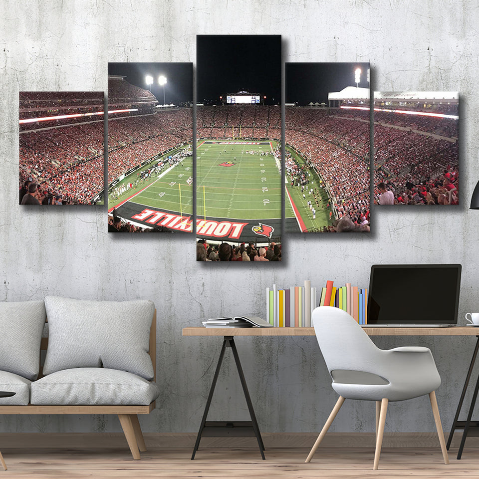 Louisville Cardinals Wall Art Cardinal Stadium Canvas Prints American,Multi Panels,Sport Stadium Art Prints, Fan Gift