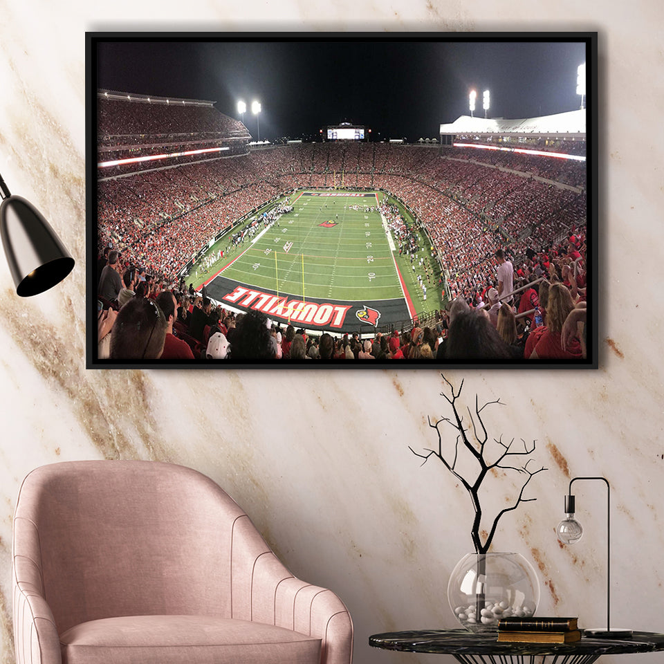 Louisville Cardinals Wall Art Cardinal Stadium Framed Canvas Prints American,Sport Stadium Art Prints, Fan Gift