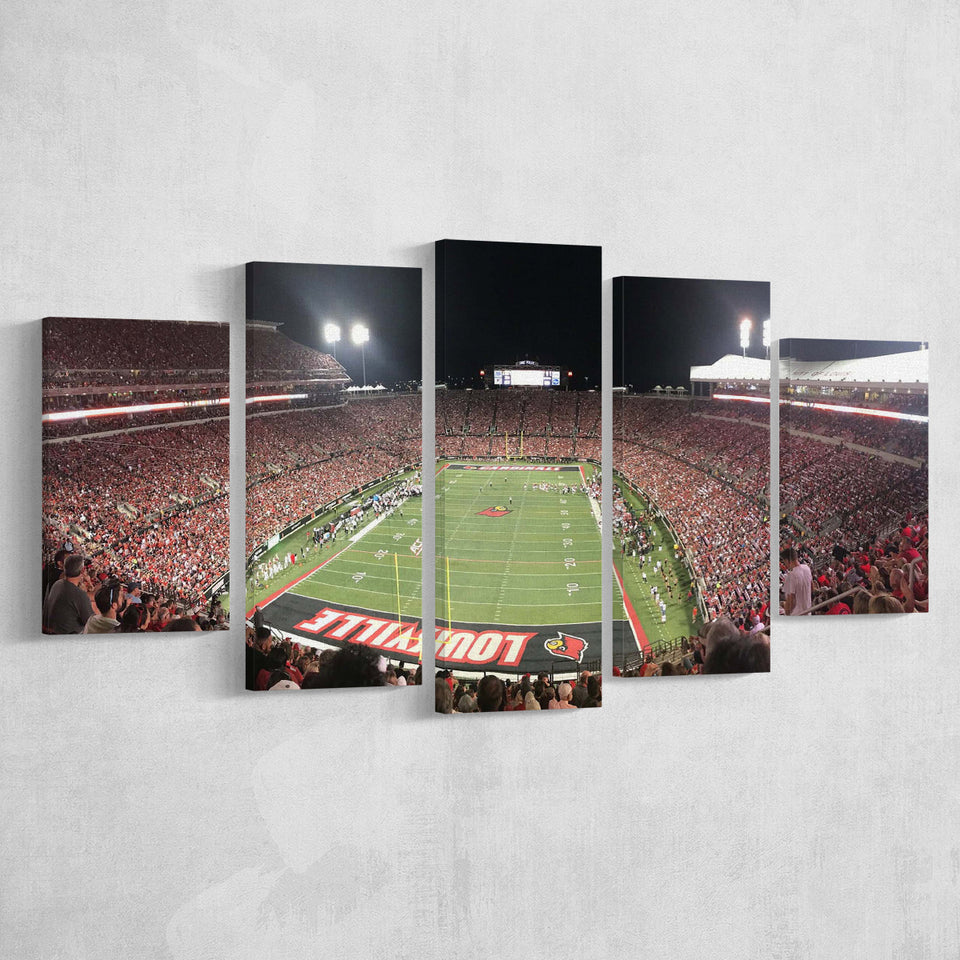 Louisville Cardinals Wall Art Cardinal Stadium Canvas Prints American,Multi Panels,Sport Stadium Art Prints, Fan Gift