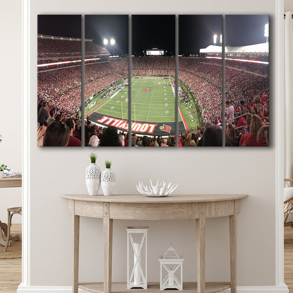 Louisville Cardinals Wall Art Cardinal Stadium Canvas Prints American,Multi Panels B,Sport Stadium Art Prints, Fan Gift