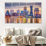 Louisville Skyline Wall Decor Kentucky 5 Piece B Canvas Prints Wall Art Decor - Painting Canvas, Multi Panels