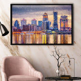 Louisville Skyline Wall Decor Kentucky Framed Canvas Prints Wall Art Decor - Paiting Canvas, Art Prints, Floating Frame