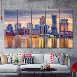 Louisville Skyline Wall Decor Kentucky 5 Piece B Canvas Prints Wall Art Decor - Painting Canvas, Multi Panels