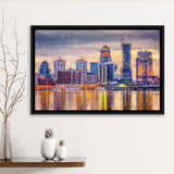 Louisville Skyline Wall Decor Kentucky Framed Canvas Prints Wall Art Decor - Paiting Canvas, Art Prints, Floating Frame