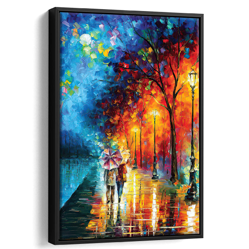 Love By The Lake Canvas Wall Art - Framed Art, Framed Canvas, Painting Canvas