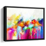 Lovely Colorful Abstract Flowers Framed Canvas Prints Wall Art Decor - Paiting Canvas, Art Prints, Floating Frame