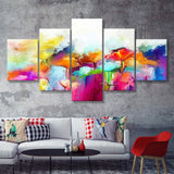 Lovely Colorful Abstract Flowers 5 Piece Canvas Prints Wall Art Decor - Painting Canvas, Multi Panels