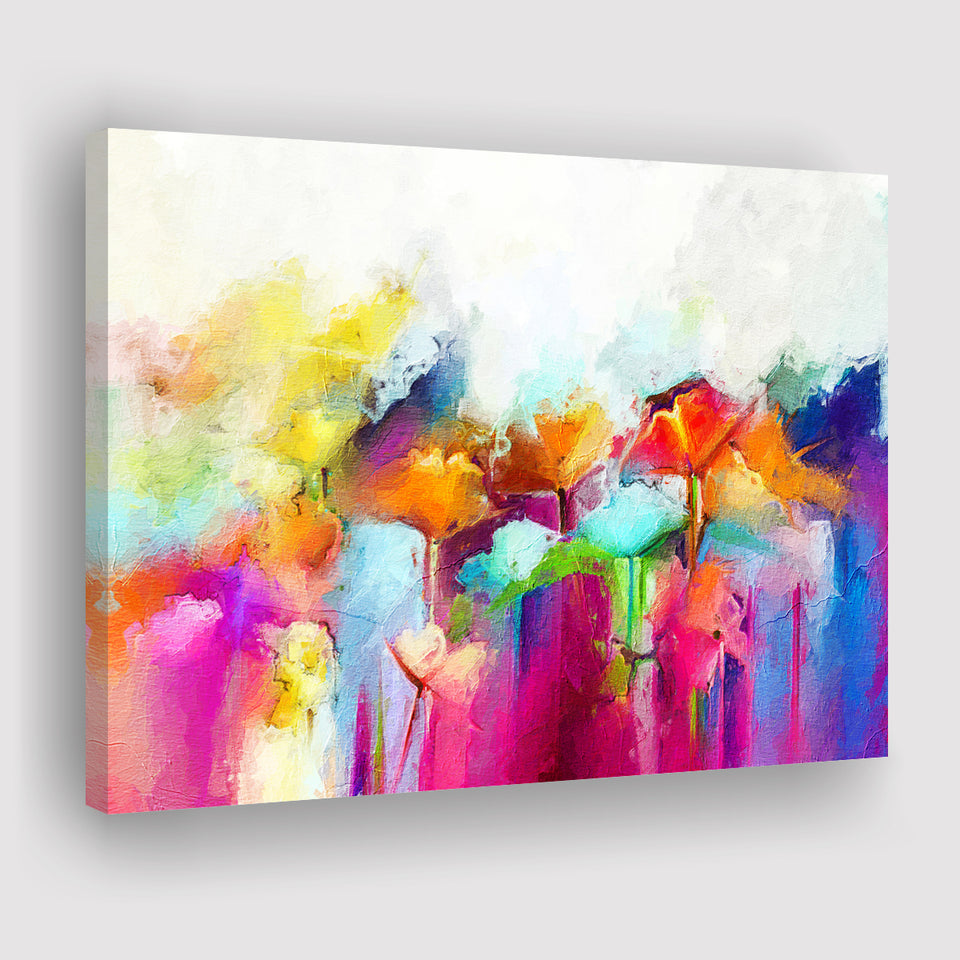 Lovely Colorful Abstract Flowers Canvas Prints Wall Art Decor - Paiting Canvas, Art Prints, Wall Decor, For Sale