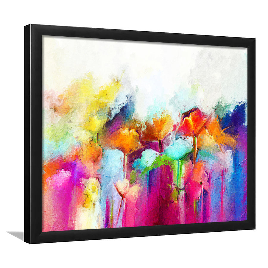 Lovely Colorful Abstract Flowers Framed Art Prints Wall Decor - Painting Prints, Framed Picture, Home Decor