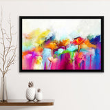 Lovely Colorful Abstract Flowers Framed Canvas Prints Wall Art Decor - Paiting Canvas, Art Prints, Floating Frame
