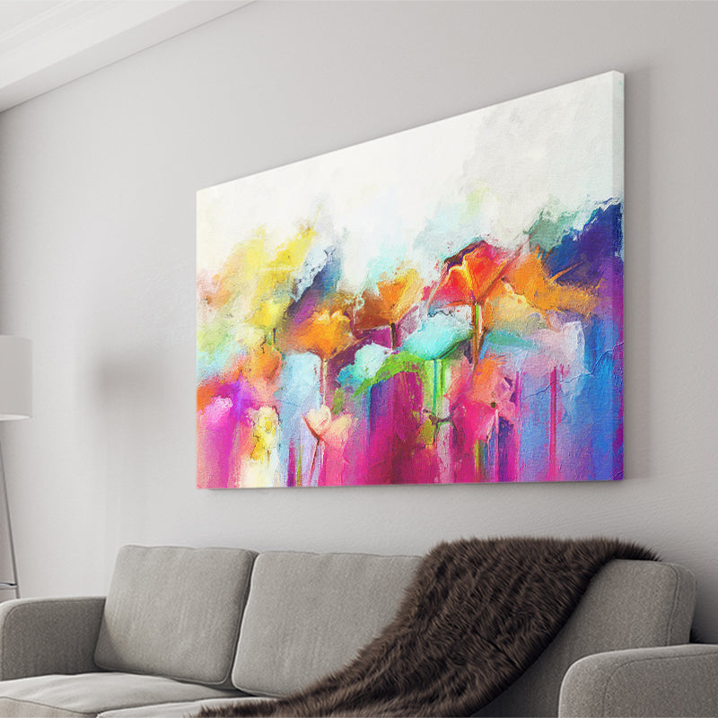 Lovely Colorful Abstract Flowers Canvas Prints Wall Art Decor - Paiting Canvas, Art Prints, Wall Decor, For Sale