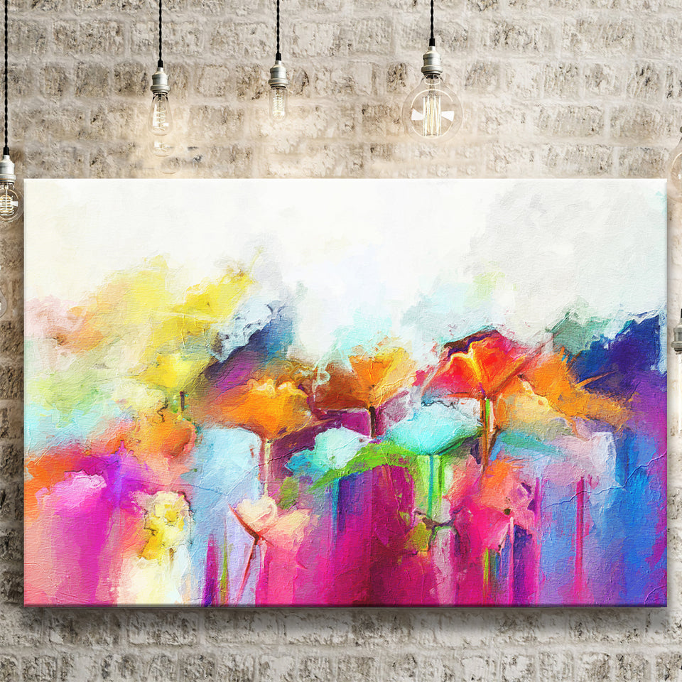 Lovely Colorful Abstract Flowers Canvas Prints Wall Art Decor - Paiting Canvas, Art Prints, Wall Decor, For Sale