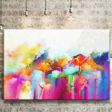 Lovely Colorful Abstract Flowers Canvas Prints Wall Art Decor - Paiting Canvas, Art Prints, Wall Decor, For Sale
