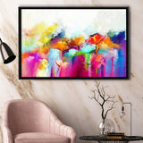 Lovely Colorful Abstract Flowers Framed Canvas Prints Wall Art Decor - Paiting Canvas, Art Prints, Floating Frame