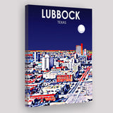 Lubbock Tx Art Night Landscape ,City Art Print, Large Canvas, Canvas Print Wall Art Home Decor