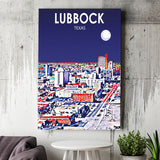 Lubbock Tx Art Night Landscape ,City Art Print, Large Canvas, Canvas Print Wall Art Home Decor