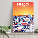 Lubbock Tx Art Sunset Landscape ,City Art Print, Large Canvas, Canvas Print Wall Art Home Decor