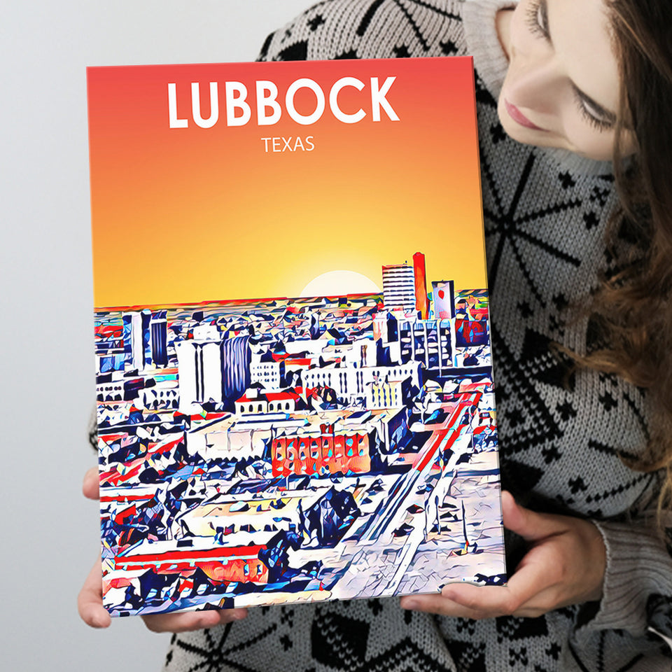 Lubbock Tx Art Sunset Landscape ,City Art Print, Large Canvas, Canvas Print Wall Art Home Decor