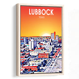 Lubbock Tx Art Sunset Landscape, Large Canvas, Framed Canvas Print Wall Art Home Decor, Floating Frame