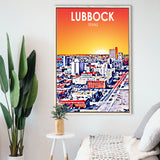Lubbock Tx Art Sunset Landscape, Large Canvas, Framed Canvas Print Wall Art Home Decor, Floating Frame