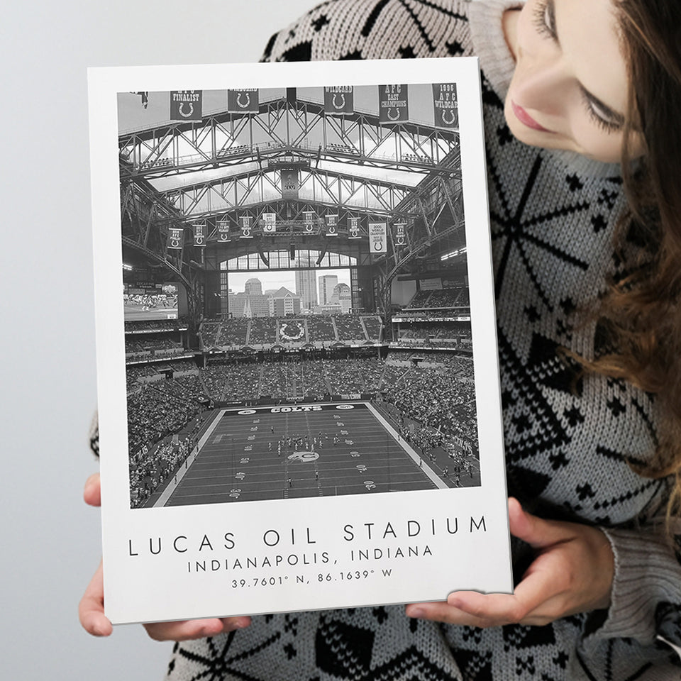 Lucas Oil Stadium Indianapolis Colts Football Lovers Black And White Art Canvas Prints Wall Art Home Decor