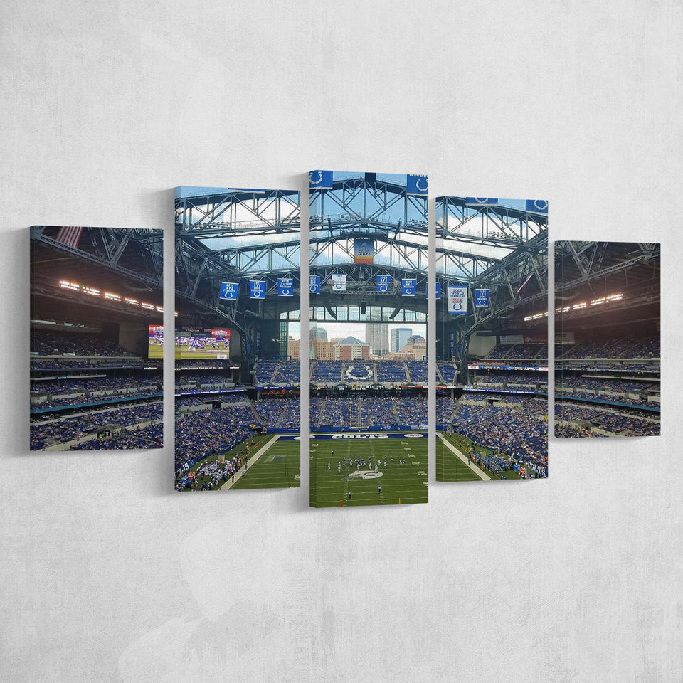 Lucas Oil Stadium Wall Art Indianapolis Stadium Canvas Prints American,Multi Panels,Sport Stadium Art Prints, Fan Gift
