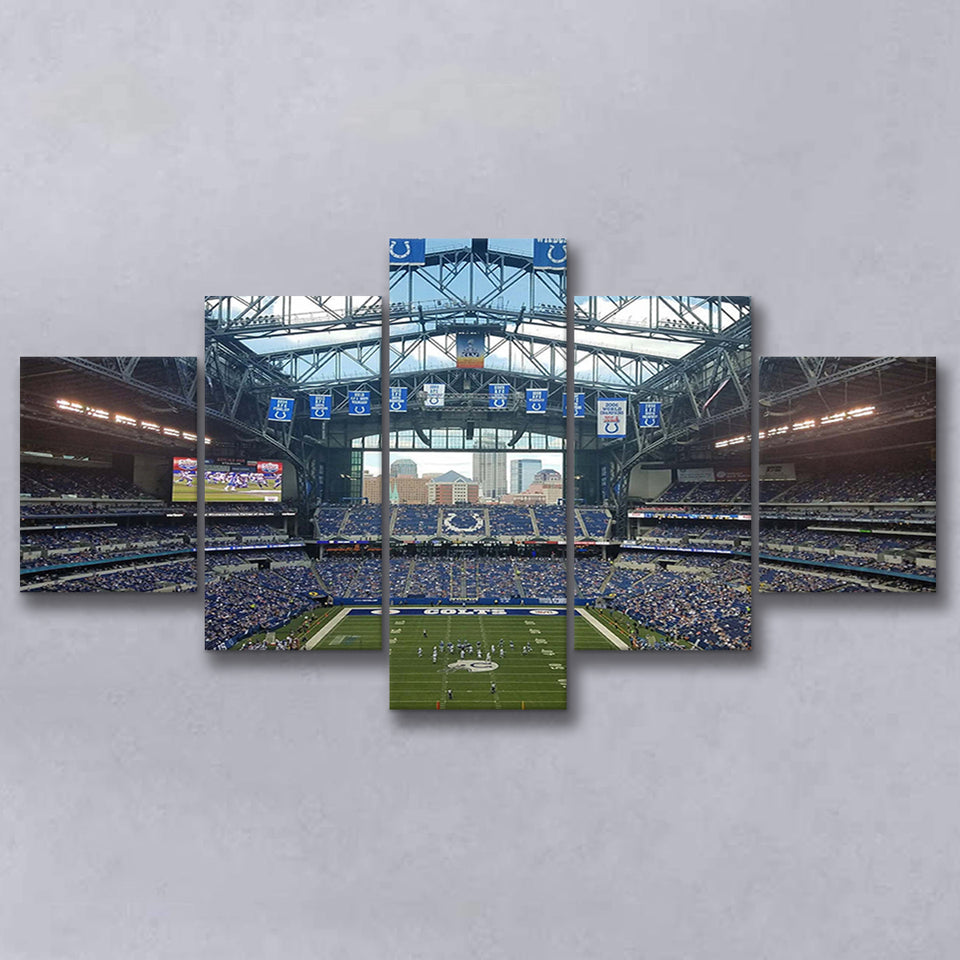 Lucas Oil Stadium Wall Art Indianapolis Stadium Canvas Prints American,Multi Panels,Sport Stadium Art Prints, Fan Gift