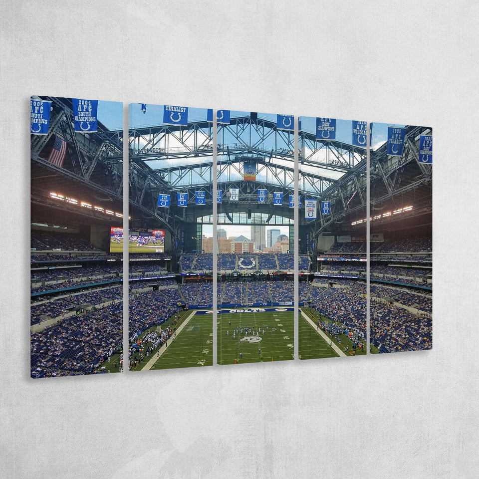 Lucas Oil Stadium Wall Art Indianapolis Stadium Canvas Prints American,Multi Panels B,Sport Stadium Art Prints, Fan Gift