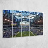 Lucas Oil Stadium Wall Art Indianapolis Stadium Canvas Prints American,Multi Panels B,Sport Stadium Art Prints, Fan Gift