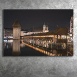 Lucerne Old Town, Switzerland Canvas Prints Wall Art Home Decor - Painting Canvas, Ready to hang