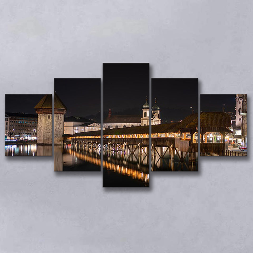 Lucerne Old Town, Switzerland Multi Panels,Canvas Prints Wall Art Home Decor