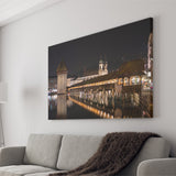Lucerne Old Town, Switzerland Canvas Prints Wall Art Home Decor - Painting Canvas, Ready to hang