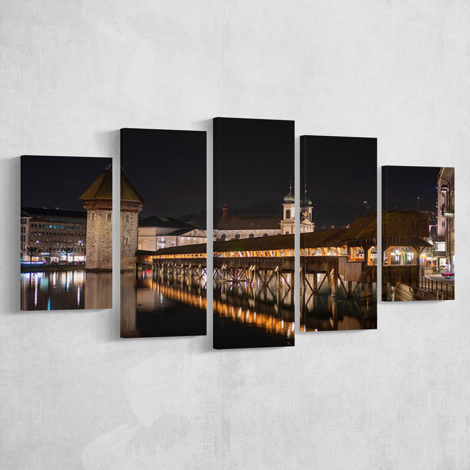 Lucerne Old Town, Switzerland Multi Panels,Canvas Prints Wall Art Home Decor